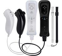 TechKen 2 Pcs Remote Controller for Wii, Remote Game Controllers Compatible with Wii Remote Nunchuck Replacement (White Black)