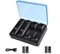 TechKen 4 Pack Rechargeable Battery Charger Dock Station for Wii Remote Controller (Black)