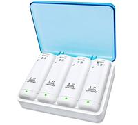 TechKen 4 Pack Rechargeable Battery Charger Dock Station for Wii Remote Controller (White)