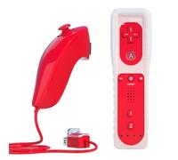 TechKen Remote Controller for Wii, Remote Controller and Nunchuck (Red)