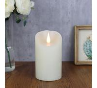 TECHLONG Flameless Candles Flickering 3D Moving Flame, Last 1000+ Hours Battery Operated Candles with Timer, Ivory Real Wax Electric LED Pillar Candles for Home Wedding Decoration | 3" x 5"