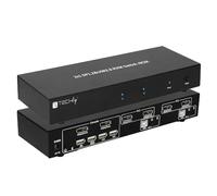Techly 101928 KVM Switch 2 Ports DisplayPort1.2 for Dual Monitor Black