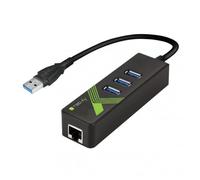 TECHLY 105803 Adapter Converter USB3.0 Ethernet Gigabit with Hub 3 ports Black