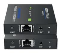 Techly 364187 HDMI Extender 4K@60Hz 18Gbps HDR10 over Cat.6/6A/7 Cable Up 70 Meters Zero Latency Black