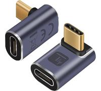 Techly 366419 USB-C™ Adapter Male/Female Angled 90° 40Gbps 4K and 8K Grey