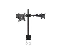 Techly Dual Monitor Desk Stand With Clamp in Black TECHLY Black