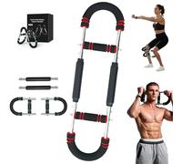 Techlypro Power Bar,Techly Pro Twister Arm Trainer,The Gorilla Bar for Chest Workout, 60-110lb Adjustable Twister Arm Trainer ,Portable Detachable Spring Resistance Home Fitness Equipment (Red)