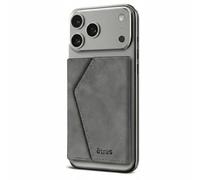 TECHMADE ETRES ICON Easy Magnetic Wallet - Compatible with iPhone 17/16/15/14/13/12 - RFID Protection, PU Leather - 2 Card Slots + Cash Pocket - Compact, Unisex, Non-Slip, grey, Taglia Unica