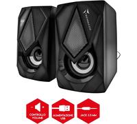 Techmade LED Gaming Speakers - 1.5W x 2 Output, Built-in Subwoofer, 3.5mm Aud...