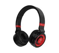 Techmade Wireless Bluetooth 5.0 Over Ear Headphones, Foldable, Built-in Microphone, Stereo Sound, HiFi, FM Radio, SD Card Slot (Max 32GB), Red