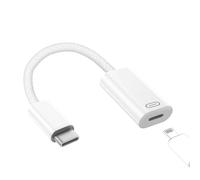 TechMatte Female Lightning to Male USB C Adapter Cable Audio Headphone, Data Sync, PD Charging Converter Dongle Compatible with iPhone 16 15, Android, Earphone for iPad Pro Air Mini MacBook (1 PCS)