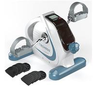 TECHMOO Under Desk Bike Pedal Exerciser, Heavy Metal Flywheel Mini Stationary Exercise Bike with LCD Digital Monitor Portable Foot Cycle for Home/Office/Workout Legs and Arms Training Peddler Machine