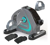 TECHMOO Under Desk Bike Pedal Exerciser Portable Mini Home Exercise Bike with 5LBS Flywheel Sitting Peddler Exerciser for Seniors Legs and Arms Trainer Physical Therapy Equipment Exercise Bicycle