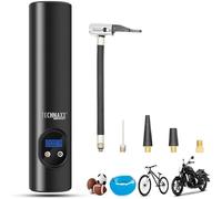 Technaxx 4906 Battery Compressor for Car, Bike, Motorcycle, Balls - Mini Electric Air Pump with 6000 Li Ion Battery - Integrated Work Light with 6 LEDs - Portable Battery Air Compressor TX-157