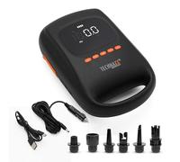 Technaxx Electric SUP Pump 20 PSI, Cordless Rechargeable Air Pump for Stand Up Paddle Boards, Kayaks, Inflatable Boats&Air Tents, Digital Display, Auto Shut-Off, 7500mAh Power Bank, 6 Nozzles - TX-266