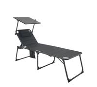 Technaxx Foldable Sun Bed with 20W Solar Sunshield TX-275 - Adjustable Backrest, 120kg Load Capacity, IP54, USB-A & USB-C Ports, with Storage Bags - Outdoor Camping & Garden Reclining Sun Lounger