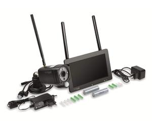 Technaxx Germany Security Surveillance Camera Set Wireless FullHD Touchscreen 7 inch Monitor PIR Day & Night Vision Alarm Function Push Notifications Support Build-in Microphone TX-128