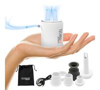 Technaxx Mini Battery Air Pump TX-261 with 1360 mAh Rechargeable Battery to Inflate Air Mattresses, Inflatable Beds, Pillows, Swim Rings & Toys - 5 Nozzle, Charging Cable, Storage Bag