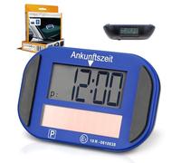Technaxx TX-337 Solar Electronic Parking Disc - Automatic Car Clock with Motion Sensor, Dual Screen, Solar Charging and Battery Included - Parking Accessory