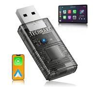 Technaxx Wireless CarPlay Adapter & Android Auto Wireless Adapter - Upgrade from Wired to Wireless, 2.4/5GHz WiFi & Bluetooth 4.2, Plug & Play USB Dongle with USB-C & 90° Adapter - TX-346