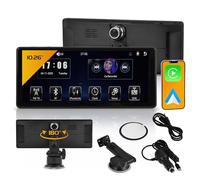 Technaxx Wireless CarPlay & Android Auto Display 10.26 Inch with Dashcam - Portable Car Radio Screen with Full HD Camera, Bluetooth 5.0, AUX & FM Transmission, Touchscreen, Windscreen Mount - TX-367