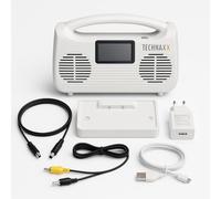 Technaxx Wireless TV Speaker with Base Station 10W Stereo Bluetooth 5.3 Portable TV Speaker for Seniors and Hard of Hearing LCD Display 3 Sound Modes FM Radio AUX - TX-317