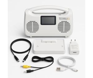 Technaxx Wireless TV Speaker with Base Station 10W Stereo Bluetooth 5.3 Portable TV Speaker for Seniors and Hard of Hearing LCD Display 3 Sound Modes FM Radio AUX - TX-317