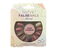 Technic False Nails Almond Nude Rainbow 24 pcs