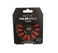 Technic False Nails Stiletto Matte Velvet Red 24 pcs