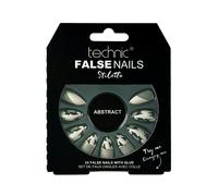 Technic False Nails Stiletto Painted Abstract 24 pcs