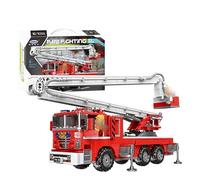 Technic Fire Engine Building Blocks Kit, 751 Pieces Lift Fire Truck Construction Set With minifigures, Technic Water Jet Fire Engine Model Building Kit, Compatible with LEGO