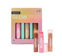 Technic Glow Trio Stick Set - Easy-to-Apply Cream Blusher, Highlighter & Contour for a Sculpted, Radiant Glow - Makeup Gift