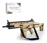 Technic Gun Building Blocks, 1406 Pieces FN SCAR 17S Assault Rifle Blocks Set, Shootable Gun Military Weapon Model for Adults Teens, Compatible with L*go