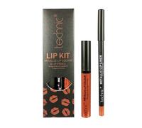 Technic Metallic Lip Gloss &Liner Kit Copper Spark Lip Colour & Pencil