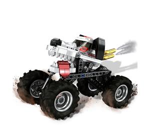 Technic Monster Truck Building Toy for Kids, Pull-Back Car Building Kit Vehicle with Shock-Absorbing Spring Suspension, Cute Dog with Tongue-Out Design, Great Gift for Boys and Girls Kids Ages 6+