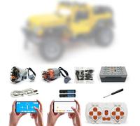 Technic Power Motor Set for Lego 42122 Technic Jeep Wrangler, 4 Modes of APP Control, Upgrade Accessories with 2 Motors and Remote Control Set (Model Not Included)