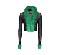 Technical Fabric Cardigan with Faux Fur - female - Heron Preston - Cardigans - Black - L - Knitwear L