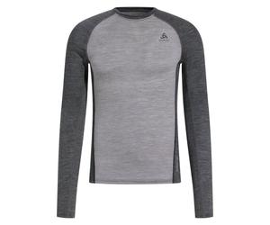 Technical top Odlo BL TOP crew neck l/s - NATURAL PERFORMANCE PW 150 (grey melange - dark grey melange) man