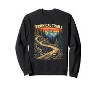 TECHNICAL TRAILS DEMAND RESPECT Cool Mountain Biking Scene Sweatshirt