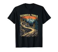 Technical Trails Demand Respect Cool Mountain Biking Scene T-Shirt