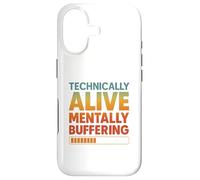 Technically Alive Mentally Buffering Funny Retro Brain Humor Case for iPhone 17