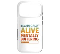 Technically Alive Mentally Buffering Funny Retro Brain Humor Case for iPhone 17 Pro
