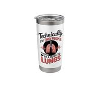 Technically I'm Two People Powered by A Donated Lungs Stainless Steel Insulated Tumbler