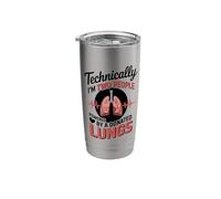 Technically I'm Two People Powered by A Donated Lungs Stainless Steel Insulated Tumbler