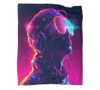 Technician Throw Blanket Neon Fleece Blankets Cuddly Blanket Thin Blankets for Sofa Ultra Soft And Warm Microfibre 3D Print for Adults And Children 40x50inch(100x130cm)