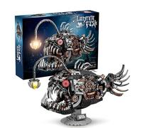Technick Lantern Fish with Base Building Set, 1033 PCS Steampunk Retro Animal Building Bricks Kit, STEM Magic Creature Animal Model Toys, Creative Gift Decor Kids Adults