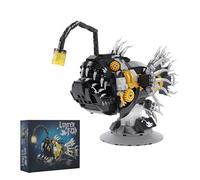 Technick Lantern Fish with Base Building Set, Steampunk Retro Animal Building Bricks Kit, STEM Magic Creature Animal Model Toys, Creative Gifts Decor Teens Adults Boys Girls