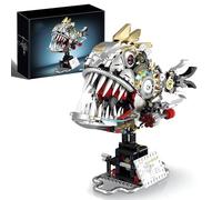 Technick Piranha Fish with Base Building Blocks Set, 1019PCS Steampunk Retro Animal Building Bricks Kit, STEM Magic Creature Marine Model Toys, Creative Gift Decor for Teens Adults