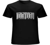 Technics Barcode Retro Funny Graphic Art Mens T Shirt Printed Graphic Top Unisex Tee Black XXL