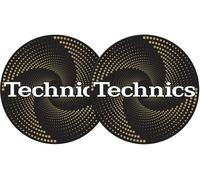 Technics Logo DJ Slipmats, felt (pair, funnel gold with white logo print)